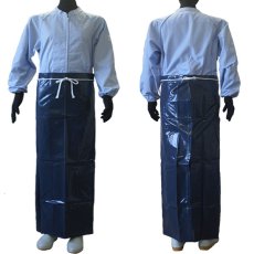画像2: 【水産用】腰下前掛（紺）ロープ紐　幅90cmｘ長さ100cm ＠￥890-（税抜き）【5枚入り】水産加工場、調理場などでお使い頂ける防水・耐油エプロン！ (2)