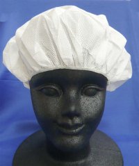 【衛生帽・工場帽】電着ミルキーキャップ・帽子（白）フリーサイズ 1枚当り78.8円【50枚入り】食品工場等におすすめ！通気性がよくムレにくいタイプ！洗って使えます！