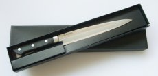 画像4: 【右利き用】SNCOM 柳刃包丁 刃渡り210mm ツバ付 樹脂柄（黒）モリブデン鋼 　化粧箱入り【1本】 (4)