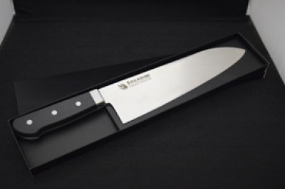 画像2: 業務用・冷凍洋出刃包丁 刃渡り300mm   樹脂柄 黒 ツバ付 モリブデン鋼 化粧箱入り 1本【業務用包丁】【モリブデン包丁】【ナイフ】【RCP】
