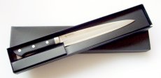 画像4: 【右利き用】SNCOM 柳刃包丁 刃渡り270mm ツバ付 樹脂柄（黒）モリブデン鋼 　化粧箱入り【1本】 (4)