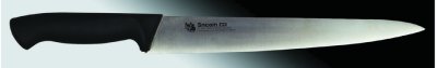 画像1: 業務用・筋引包丁 刃渡り240mm 樹脂柄（黒) モリブデン鋼【1本】肉の筋を切ったり、削いだりする肉の薄切りやスライス専用！
