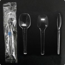 画像2: 使い捨て丸中スプーン(A)＃100mm （1本袋入り）1,000本　　【使い捨てスプーン】【プラスチックスプーン】コンビニ、スイーツ・デザート用！ (2)