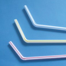 画像2: 業務用・まがるストロー(1本袋入り・OPP袋)ＦＬ6-400P 1本当り1.20円（税別）【16,000本入り】φ6mmx210mm ※ケース発送　4色ストライプアソート！ (2)