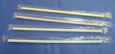 画像2: 業務用・ストレートストロー細口(1本袋り)ST4.5-500P 1本当り0.6円（税別）【25,000本入り】φ4.5mmx180mm ※ケース発送　ストライプアソート！ (2)