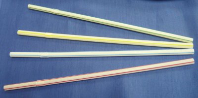 画像2: 業務用・まがるストロー(裸・包装なし）ＦＬ6-400 1本当り0.89円（税別）【20,000本入り】φ6mmｘ210mm ※ケース発送　4色ストライプアソート！