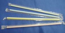 画像2: 業務用・ストレートストロー(1本袋入)ST6-500P 1本当り0.96円（税別）【25,000本入り】φ6mm*210mm ※ケース発送　ストライプアソート！ (2)