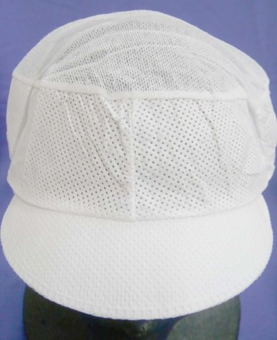 画像1: 【衛生帽・工場帽】＃83電着帽子(天クロス)つば付き　Mサイズ 1枚当り151.5円【40枚入り】　食品工場等におすすめ！通気性がよくムレにくいタイプ！洗って使えます！